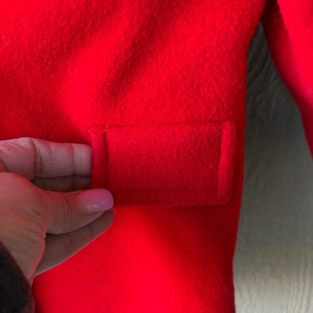 Vintage Classic Red Kids Peacoat 3 to 4 T size tag is worn out